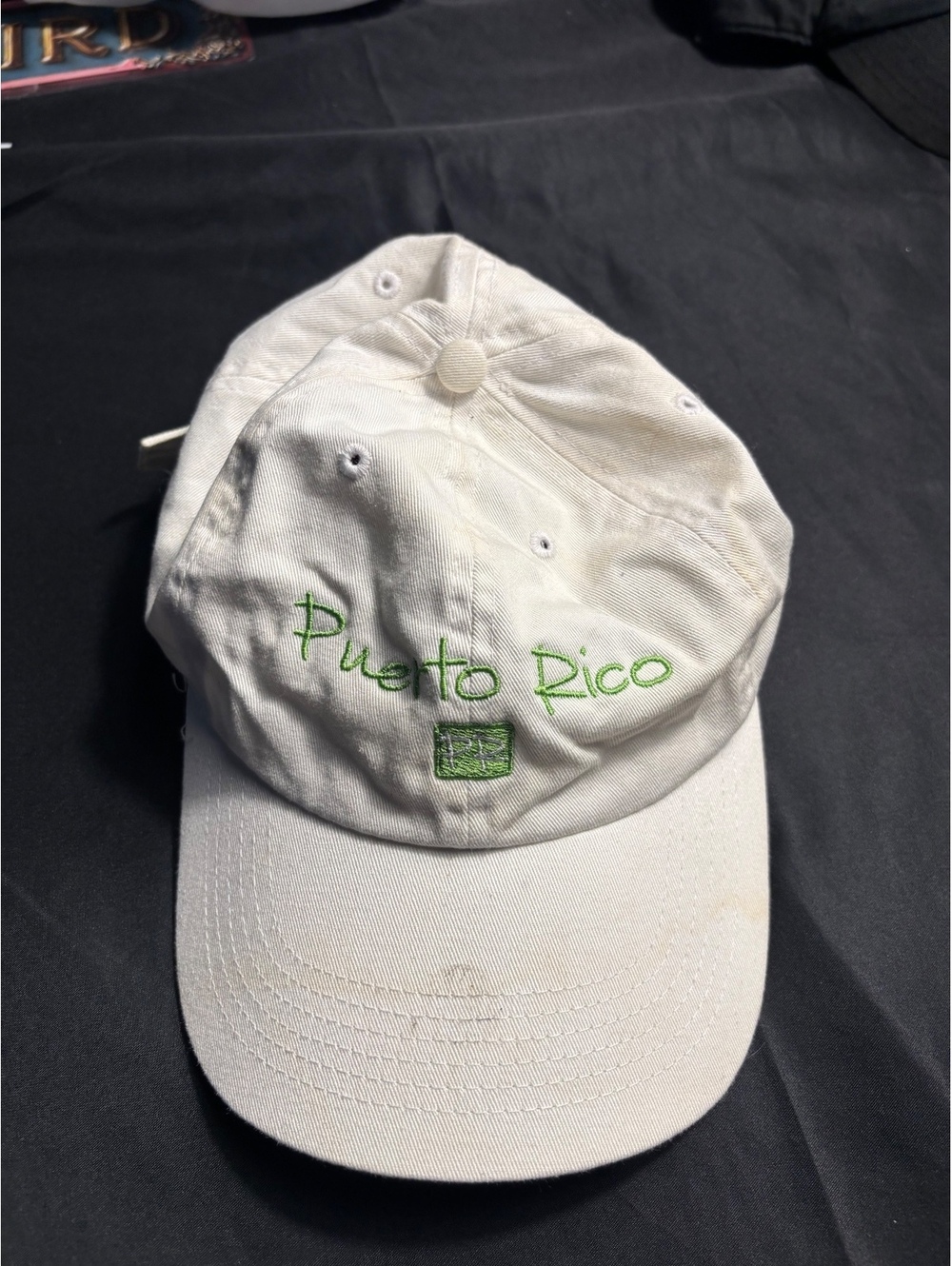 White Puerto Rico Embroidered Baseball Cap